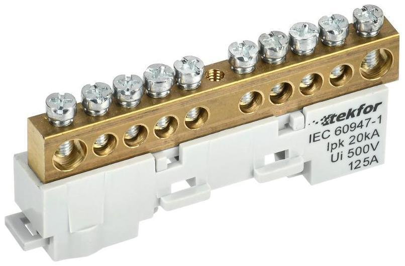 IEK TF-NN20-10-DL-K03 TEKFOR Шина L "фаза" неизолированная на универсальном держателе 8х12-10-Ср [в упаковке 5, цена за 1 шт]