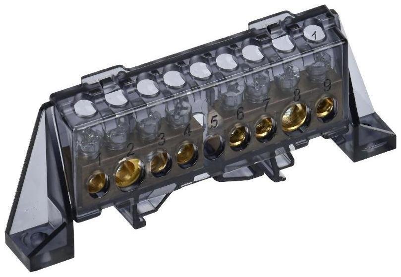 IEK TF-NN20-44-DP-K02 TEKFOR Шина N "ноль" в комбинированном DIN-изоляторе "Стойка" 8х12-(4+4)-Ч [в упаковке 5, цена за 1 шт]