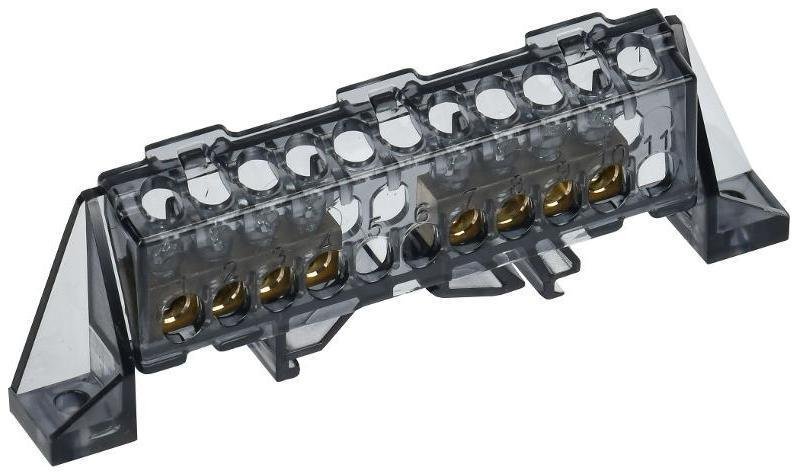 IEK TF-NN10-44-DP-K02 TEKFOR Шина N "ноль" в комбинированном DIN-изоляторе "Стойка" 6х9-(4+4)-Ч [в упаковке 5, цена за 1 шт]