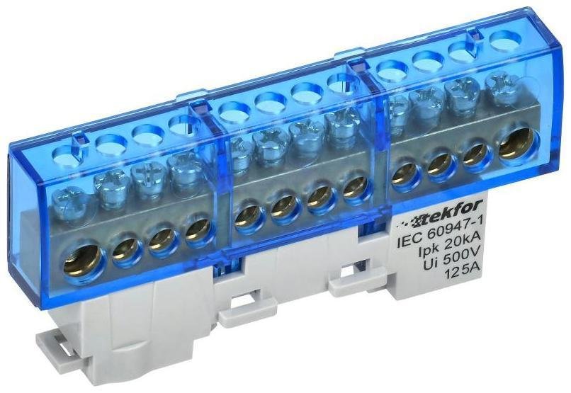 IEK TF-NN20-12-KL-K07 TEKFOR Шина N "ноль" изолированная на универсальном держателе 8х12-12-С