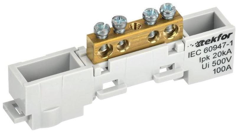 IEK TF-NN10-04-DL-K03 TEKFOR Шина L "фаза" неизолированная на универсальном держателе 6х9-4-Ср [в упаковке 5, цена за 1 шт]