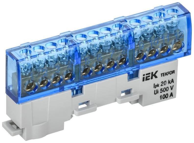 IEK TF-NN10-12-KL-K07 TEKFOR Шина N "ноль" изолированная на универсальном держателе 6х9-12-С [в упаковке 5, цена за 1 шт]