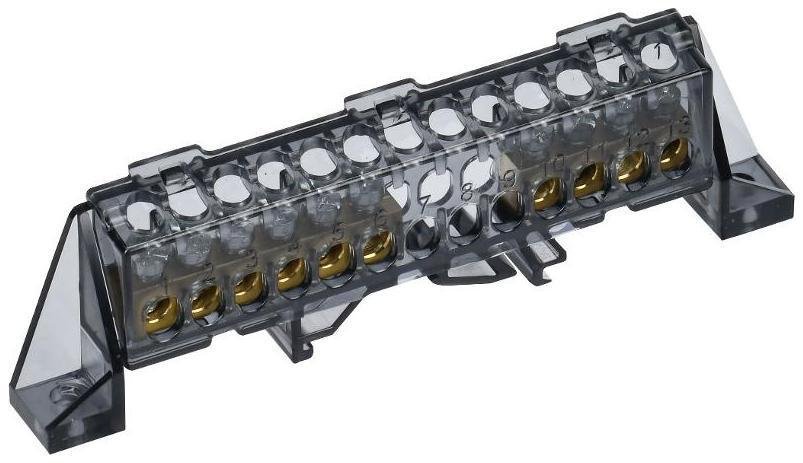 IEK TF-NN10-46-DP-K02 TEKFOR Шина N "ноль" в комбинированном DIN-изоляторе "Стойка" 6х9-(4+6)-Ч [в упаковке 5, цена за 1 шт]