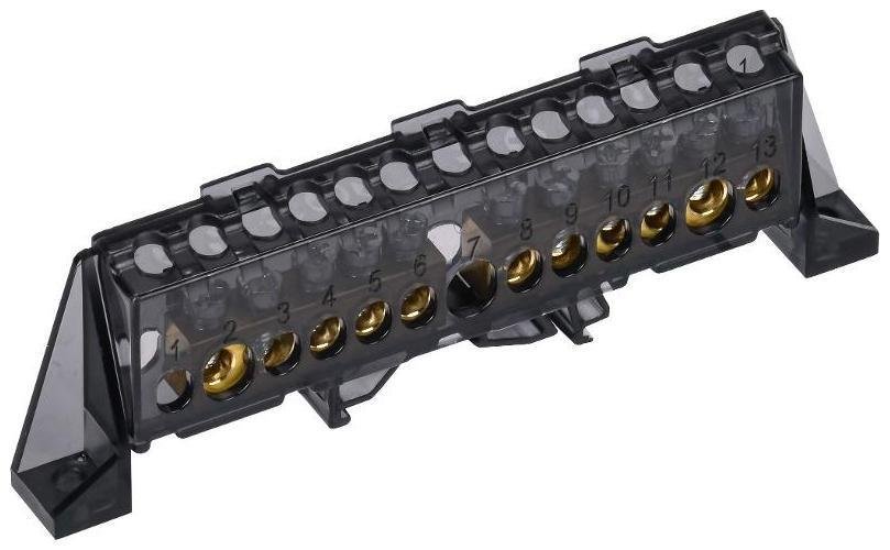 IEK TF-NN20-56-DP-K02 TEKFOR Шина N "ноль" в комбинированном DIN-изоляторе "Стойка" 8х12-(5+6)-Ч [в упаковке 5, цена за 1 шт]