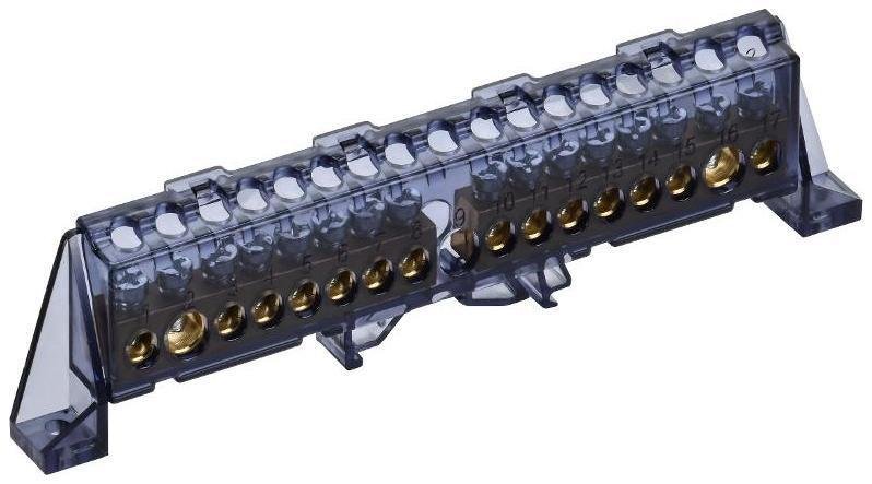 IEK TF-NN20-88-DP-K02 TEKFOR Шина N "ноль" в комбинированном DIN-изоляторе "Стойка" 8х12-(8+8)-Ч [в упаковке 5, цена за 1 шт]