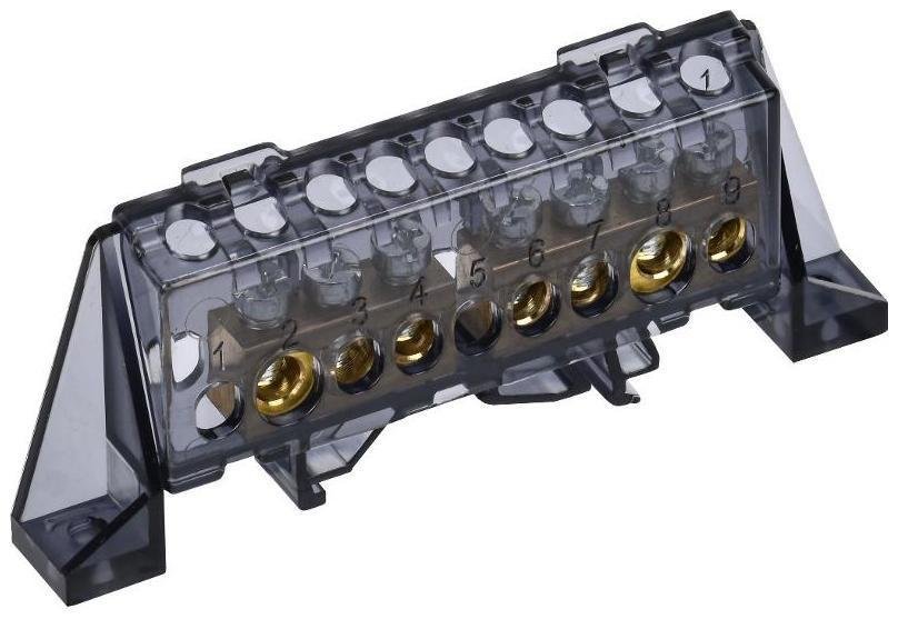 IEK TF-NN20-34-DP-K02 TEKFOR Шина N "ноль" в комбинированном DIN-изоляторе "Стойка" 8х12-(3+4)-Ч [в упаковке 5, цена за 1 шт]