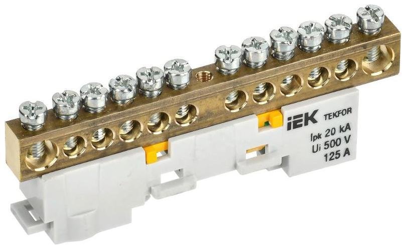 IEK TF-NN20-12-DL-K05 TEKFOR Шина PE "земля" неизолированная на универсальном держателе 8х12-12-Ж [в упаковке 5, цена за 1 шт]