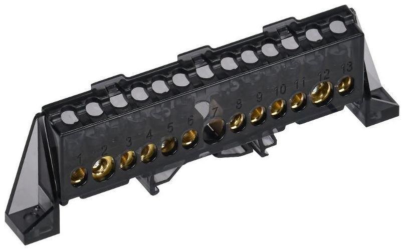 IEK TF-NN20-66-DP-K02 TEKFOR Шина N "ноль" в комбинированном DIN-изоляторе "Стойка" 8х12-(6+6)-Ч [в упаковке 5, цена за 1 шт]
