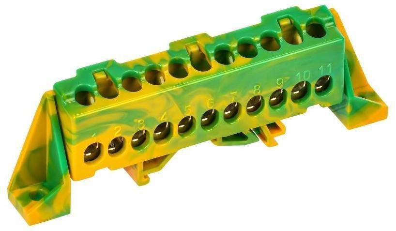 IEK TF-NN10-11-DP-K52 TEKFOR Шина PE "земля" в комбинированном DIN-изоляторе "Стойка" 6х9-11-ЖЗ [в упаковке 5, цена за 1 шт]