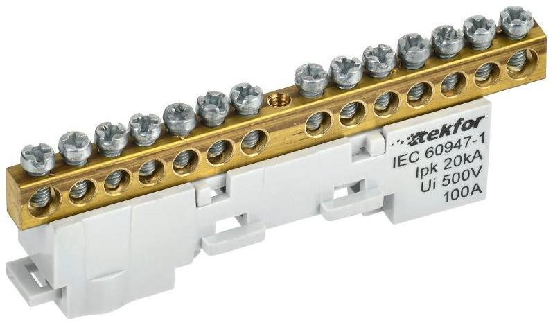 IEK TF-NN10-14-DL-K03 TEKFOR Шина L "фаза" неизолированная на универсальном держателе 6х9-14-Ср [в упаковке 5, цена за 1 шт]