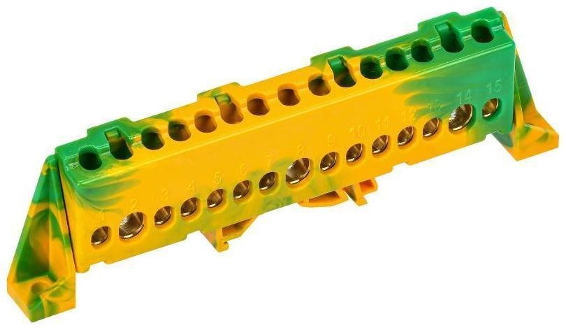 IEK TF-NN20-15-DP-K52 TEKFOR Шина PE "земля" в комбинированном DIN-изоляторе "Стойка" 8х12-15-ЖЗ [в упаковке 5, цена за 1 шт]