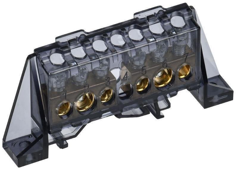 IEK TF-NN20-33-DP-K02 TEKFOR Шина N "ноль" в комбинированном DIN-изоляторе "Стойка" 8х12-(3+3)-Ч [в упаковке 5, цена за 1 шт]