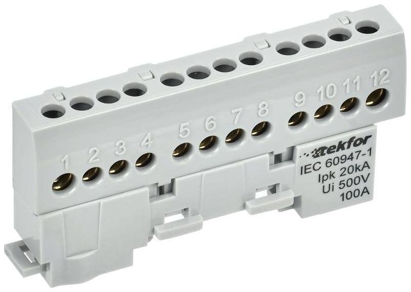 IEK TF-NN10-12-KL-K03 TEKFOR Шина L "фаза" изолированная на универсальном держателе 6х9-12-Ср [в упаковке 5, цена за 1 шт]