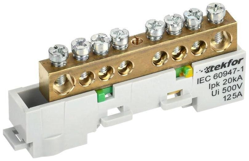 IEK TF-NN20-08-DL-K05 TEKFOR Шина PE "земля" неизолированная на универсальном держателе 8х12-8-Ж [в упаковке 5, цена за 1 шт]