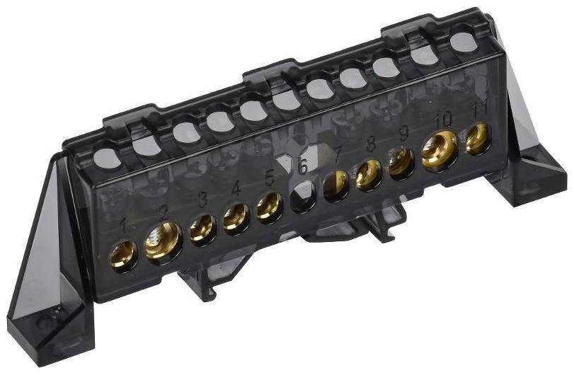 IEK TF-NN20-45-DP-K02 TEKFOR Шина N "ноль" в комбинированном DIN-изоляторе "Стойка" 8х12-(4+5)-Ч [в упаковке 5, цена за 1 шт]