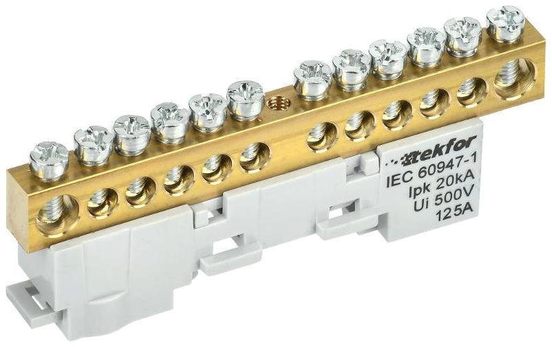 IEK TF-NN20-12-DL-K03 TEKFOR Шина L "фаза" неизолированная на универсальном держателе 8х12-12-Ср [в упаковке 5, цена за 1 шт]