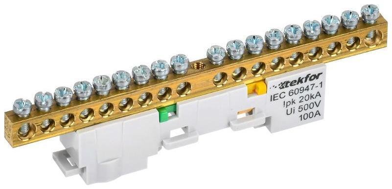 IEK TF-NN10-18-DL-K05 TEKFOR Шина PE "земля" неизолированная на универсальном держателе 6х9-18-Ж [в упаковке 5, цена за 1 шт]