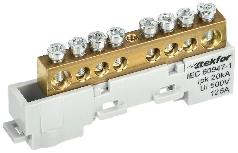 IEK TF-NN20-08-DL-K03 TEKFOR Шина L "фаза" неизолированная на универсальном держателе 8х12-8-Ср [в упаковке 5, цена за 1 шт]