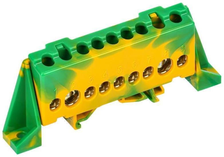 IEK TF-NN20-09-DP-K52 TEKFOR Шина PE "земля" в комбинированном DIN-изоляторе "Стойка" 8х12-9-ЖЗ [в упаковке 5, цена за 1 шт]