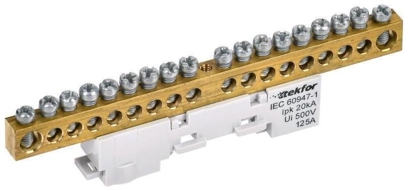 IEK TF-NN20-18-DL-K03 TEKFOR Шина L "фаза" неизолированная на универсальном держателе 8х12-18-Ср [в упаковке 5, цена за 1 шт]
