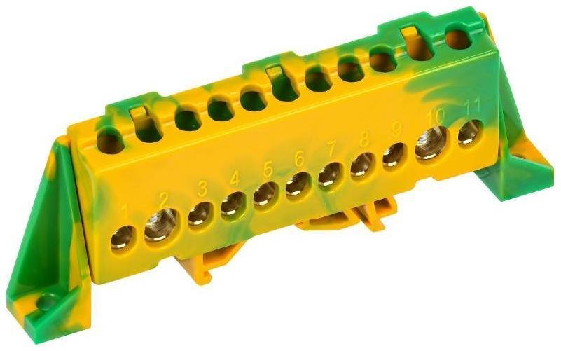 IEK TF-NN20-11-DP-K52 TEKFOR Шина PE "земля" в комбинированном DIN-изоляторе "Стойка" 8х12-11-ЖЗ [в упаковке 5, цена за 1 шт]