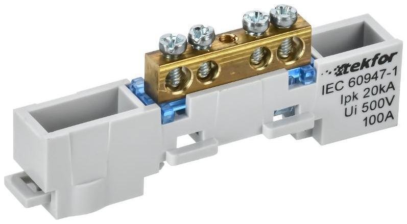 IEK TF-NN10-04-DL-K07 TEKFOR Шина N "ноль" неизолированная на универсальном держателе 6х9-4-С [в упаковке 5, цена за 1 шт]
