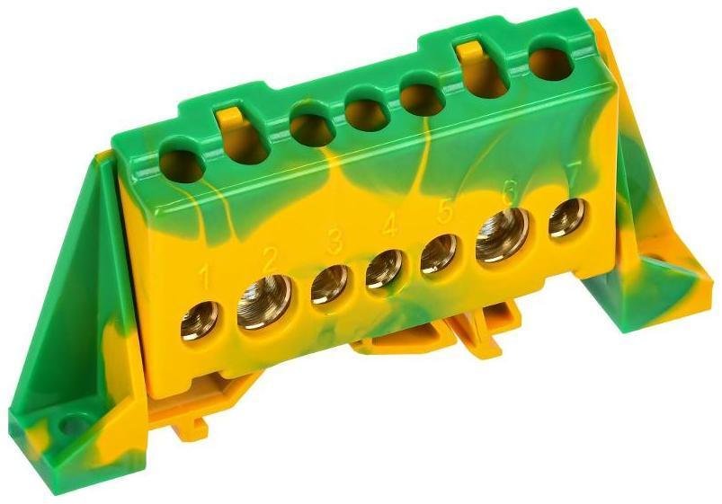 IEK TF-NN20-07-DP-K52 TEKFOR Шина PE "земля" в комбинированном DIN-изоляторе "Стойка" 8х12-7-ЖЗ [в упаковке 5, цена за 1 шт]