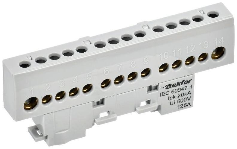 IEK TF-NN20-14-KL-K03 TEKFOR Шина L "фаза" изолированная на универсальном держателе 8х12-14-Ср [в упаковке 5, цена за 1 шт]