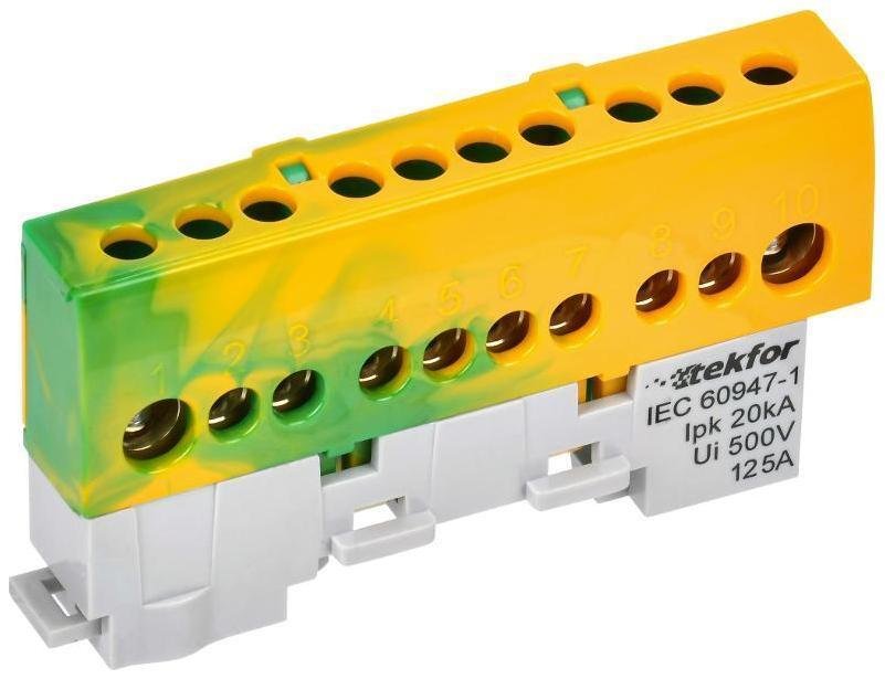 IEK TF-NN20-10-KL-K52 TEKFOR Шина PE "земля" изолированная на универсальном держателе 8х12-10-ЖЗ [в упаковке 5, цена за 1 шт]