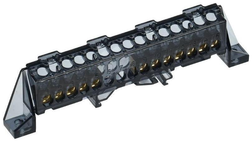 IEK TF-NN10-57-DP-K02 TEKFOR Шина N "ноль" в комбинированном DIN-изоляторе "Стойка" 6х9-(5+7)-Ч [в упаковке 5, цена за 1 шт]