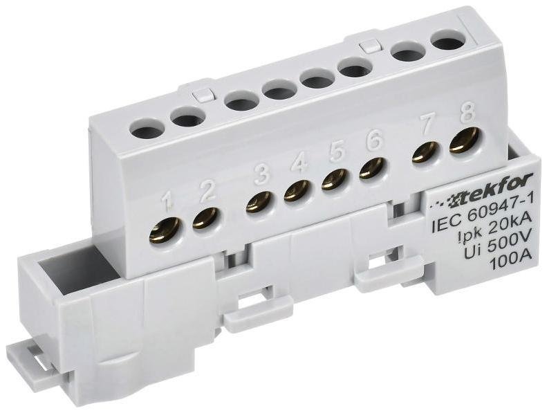 IEK TF-NN10-08-KL-K03 TEKFOR Шина L "фаза" изолированная на универсальном держателе 6х9-8-Ср [в упаковке 5, цена за 1 шт]