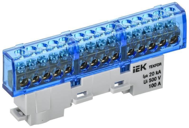 IEK TF-NN10-14-KL-K07 TEKFOR Шина N "ноль" изолированная на универсальном держателе 6х9-14-С [в упаковке 5, цена за 1 шт]