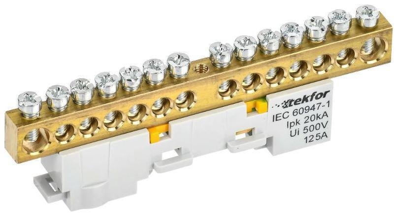 IEK TF-NN20-14-DL-K05 TEKFOR Шина PE "земля" неизолированная на универсальном держателе 8х12-14-Ж [в упаковке 5, цена за 1 шт]
