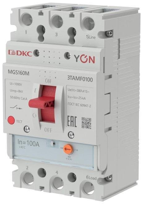 DKC MGS160M-3TAMF0100 Авт. выкл. YON MGS160 3P 80-100A 25kA