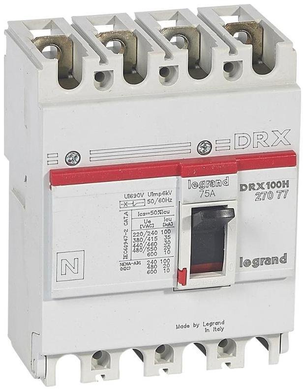 Legrand 027077 Drx125 фиксированный 75a 4p 36кА