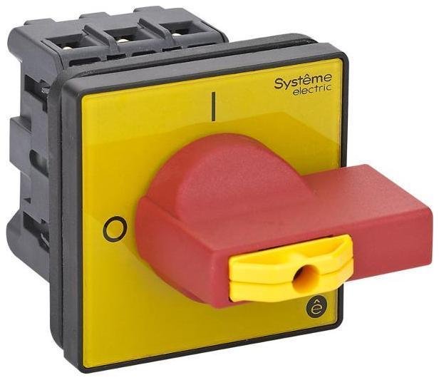 Systeme Electric MSD32360R Выключатель-Разъединитель 3P 32A IP20 с красной рукояткой на дверцу 4 винта 1 замок