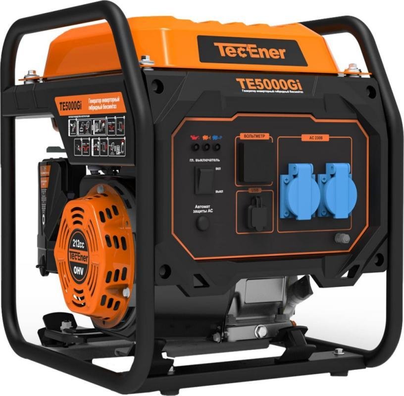 TecEner 1122031 Генератор инверторный гибридный бензин/газ/3.5-3.8kW/TE5000Gi