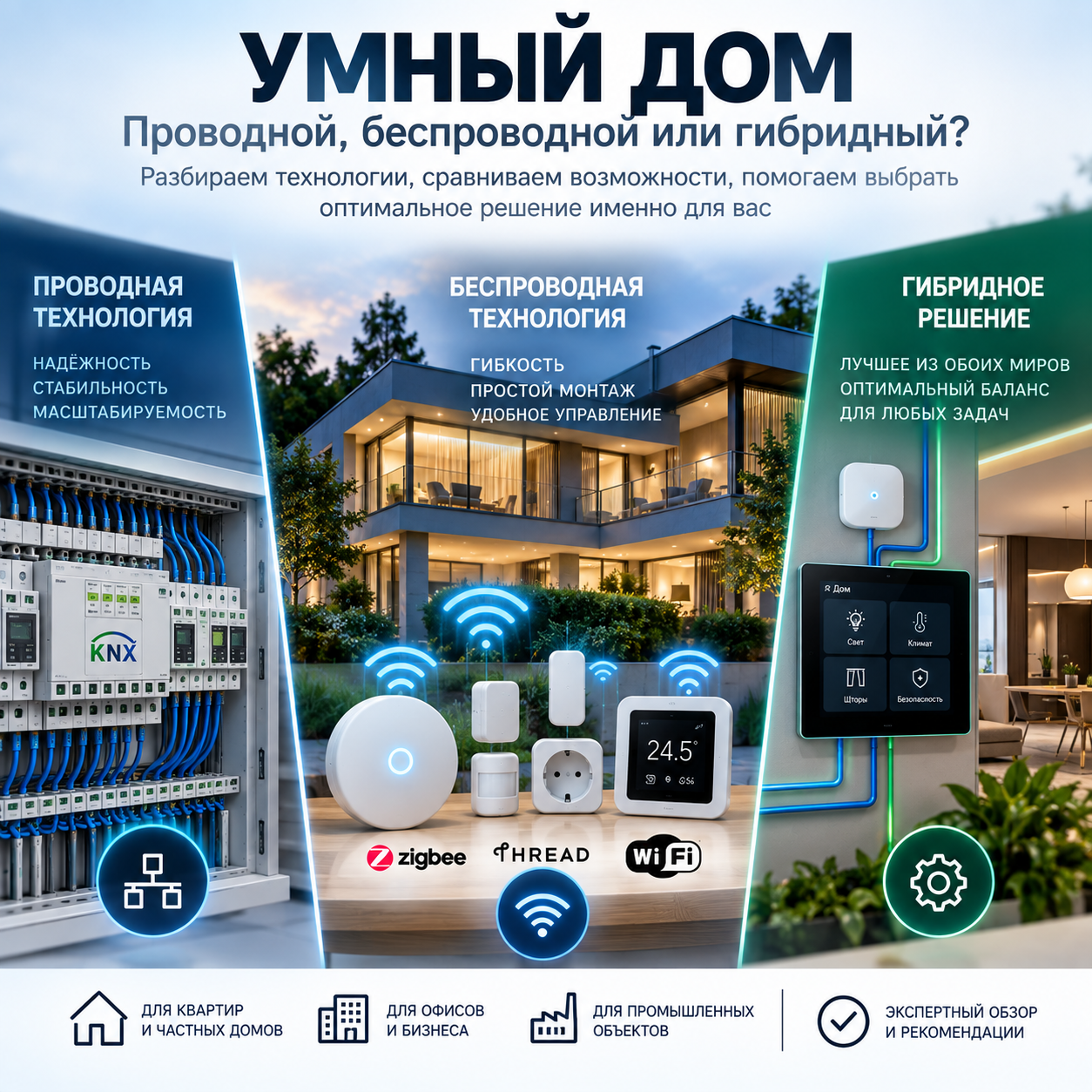 Что выбрать: проводную или беспроводную технологию для умного дома?