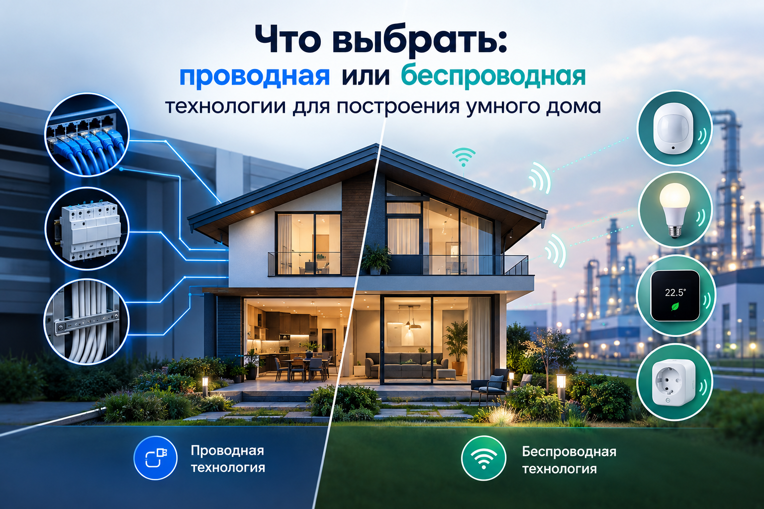 Проводная и беспроводная технологии умного дома &mdash; сравнение способов построения системы автоматизации
