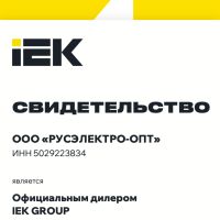 Получен сертификат официального дилера IEK GROUP
