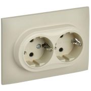 Розетка 2-м SKANDY 16А с заземл. защ. шторки в сборе SK-R07B беж. IEK SK-R24-16-K10-F