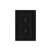 Розетка 2-я Karea LINE STAR без заземл. чер. Makel 86054017