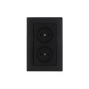 Розетка 2-я Karea RIZZ STAR без заземл. чер. Makel 88054017