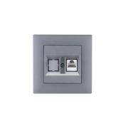 Розетка компьютерная CAT 5+гнездо KareaRIZZ STAR сер. Makel 88065035