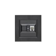 Розетка компьютерная CAT 5+гнездо Karea LINE STAR дым. металлик Makel 86050035