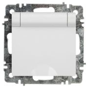 Розетка 1-м СП Accent 6-203-01 16А IP20 250В 2P+E Schuko с крышкой AL/CU бел. Intro Б0063709