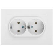 Розетка 2-м СП Accent 6-205-01 16А IP20 250В 2P+E Schuko AL/CU бел. Intro Б0063485