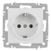 Розетка 1-м СП Accent 6-202-01М 16А IP20 250В 2P+E Schuko бел. матов. Intro Б0063681