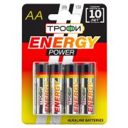 Батарейка щелочная (алкалиновая) LR6-4BL (40/640/20480) (AA)  | C0034657 | ТРОФИ