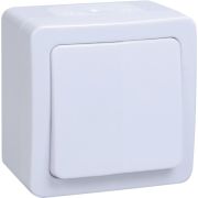 ГЕРМЕС PLUS белый Выключатель 1-клавишный проходной О/У IP54 ВСп20-1-0-ГПБ | EVMP12-K01-10-54-EC | IEK